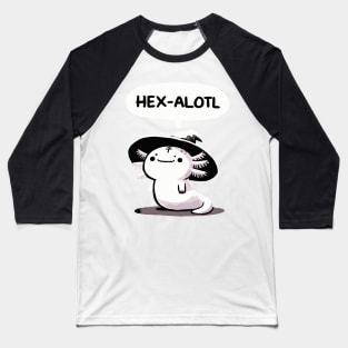 Hexalotl Pentagram Axolotl Witch Baseball T-Shirt